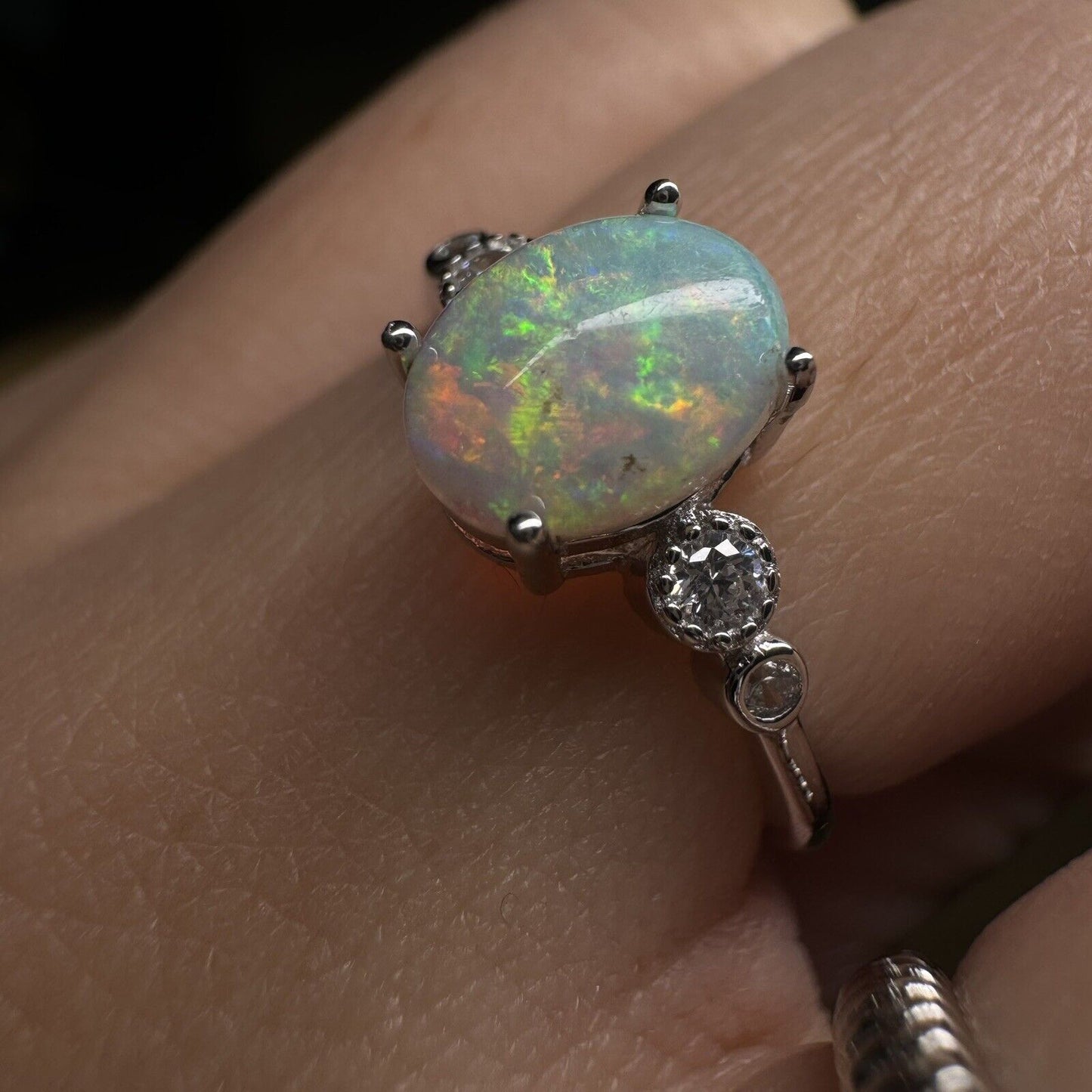 Ring $180 Opal Piece with Beautiful Colour C1-2208