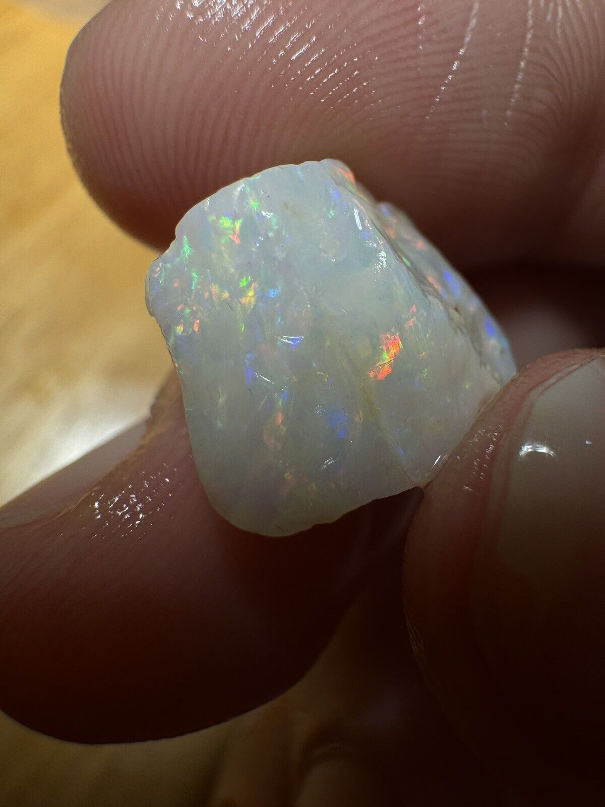 5.6 Carats Solid Rough Coober Pedy Opal Piece with Beautiful Colour B1 shell