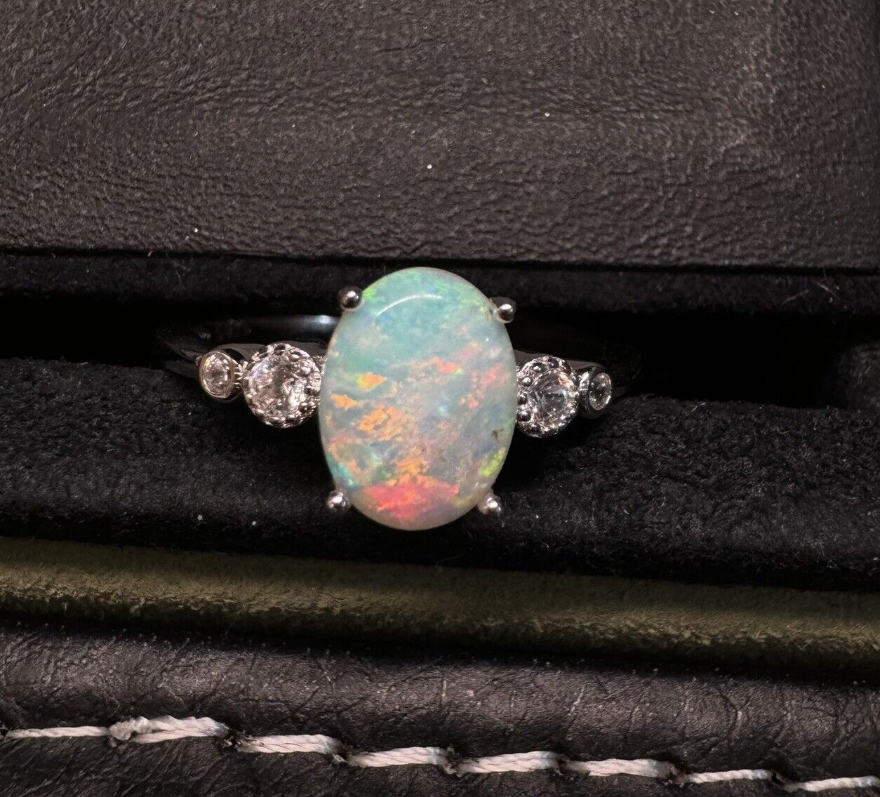Ring $180 Opal Piece with Beautiful Colour C1-2208