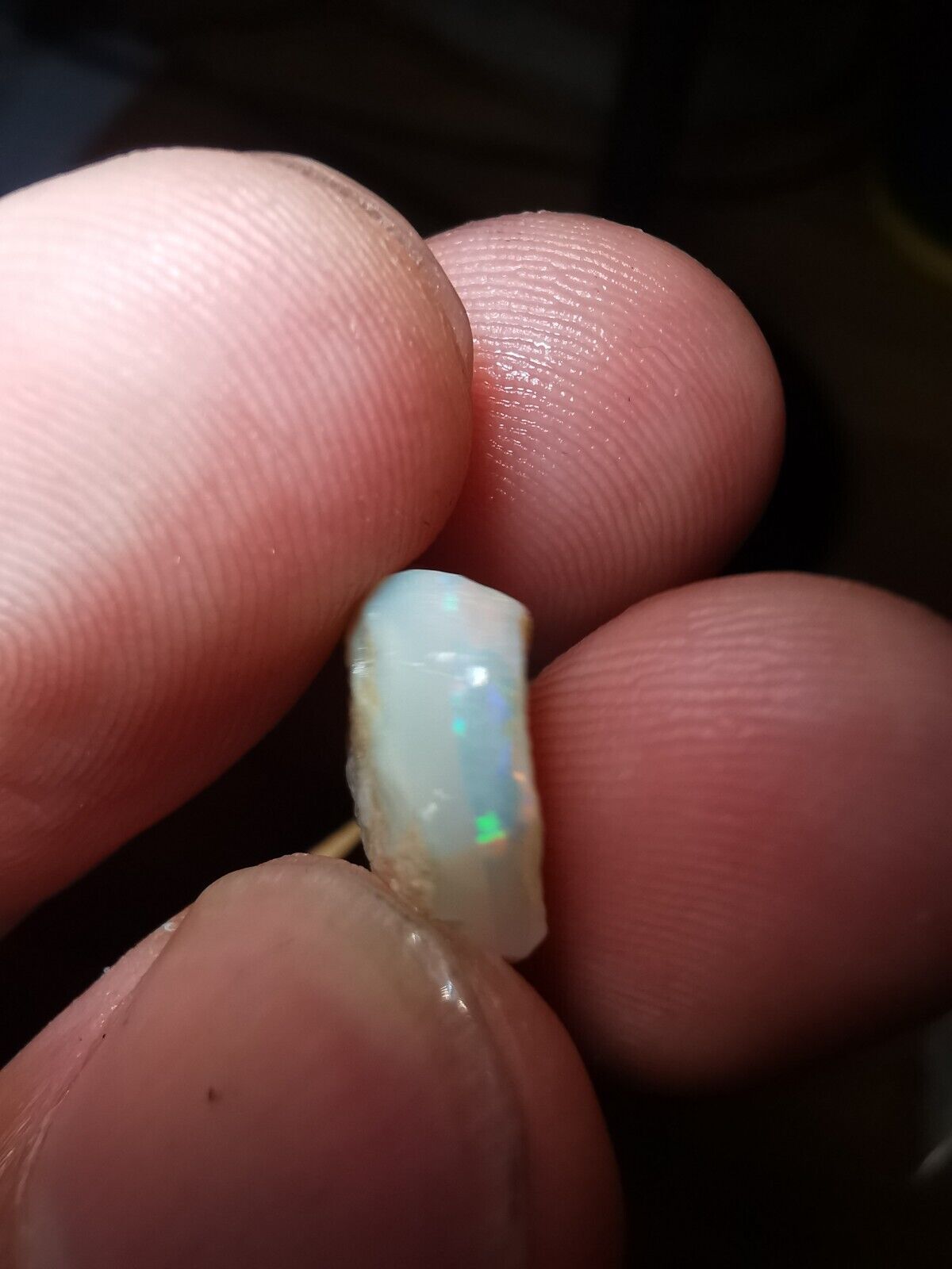 5.2Carats Solid Rough Coober Pedy Opal Piece with Beautiful Colour