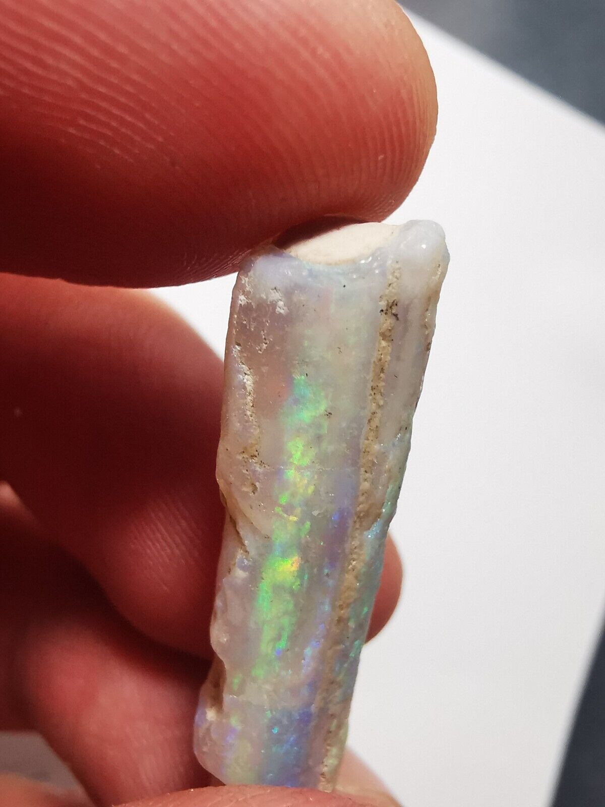 Coober Pedy Opal rough pipe 9.8ct with Beautiful Colour B1