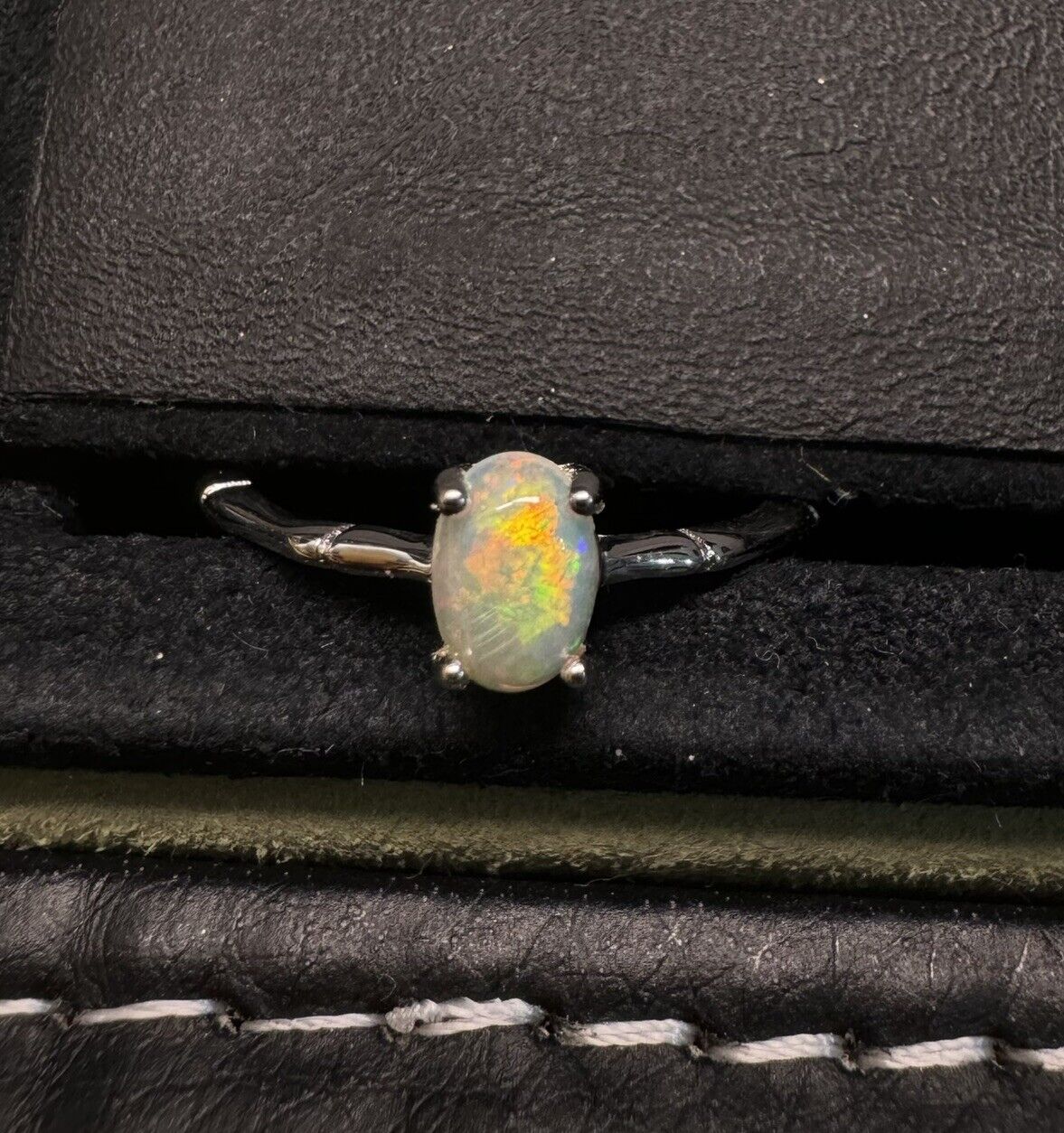 Ring $180 Opal Piece with Beautiful Colour C1-2209