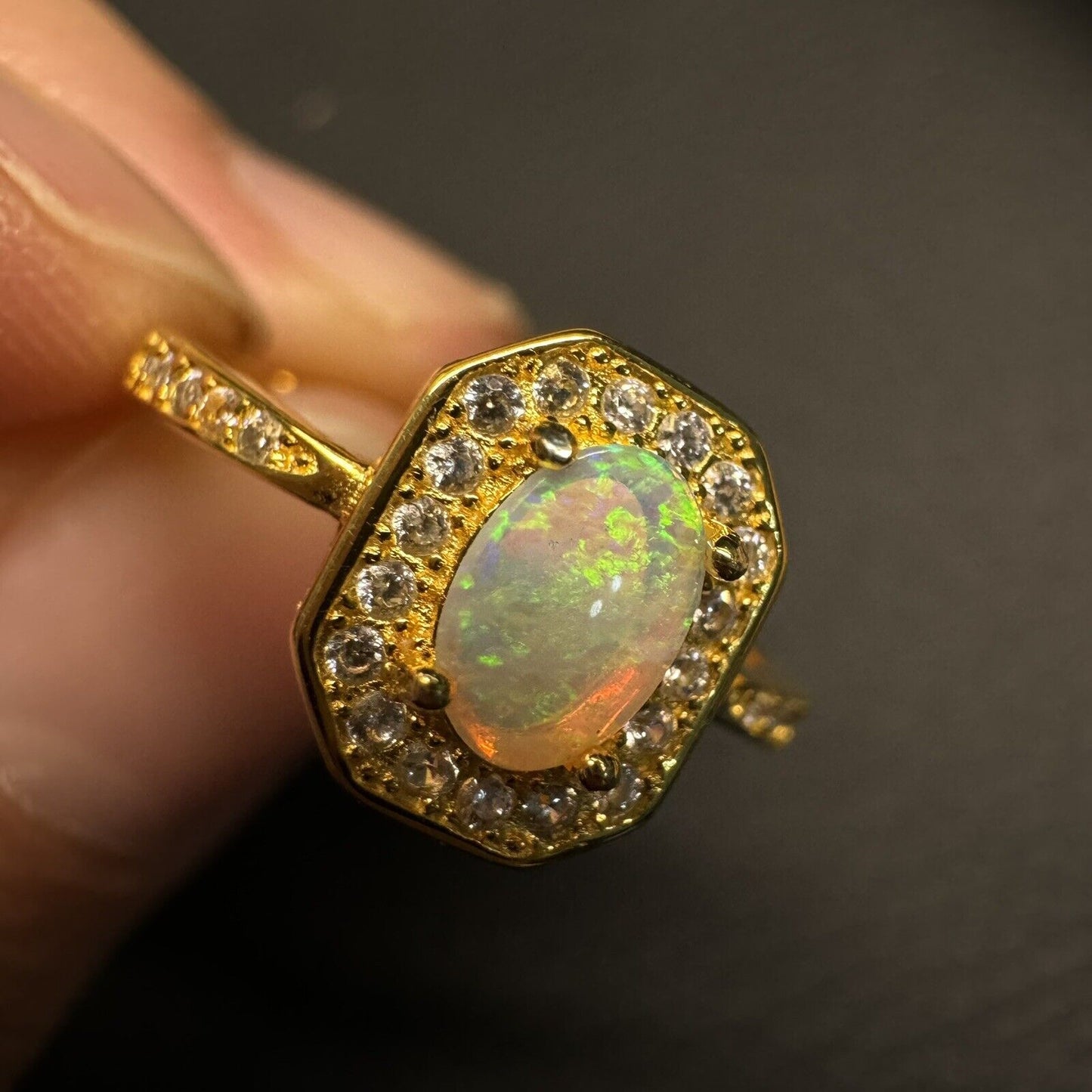 Ring $180 Opal Piece with Beautiful Colour C1-2218