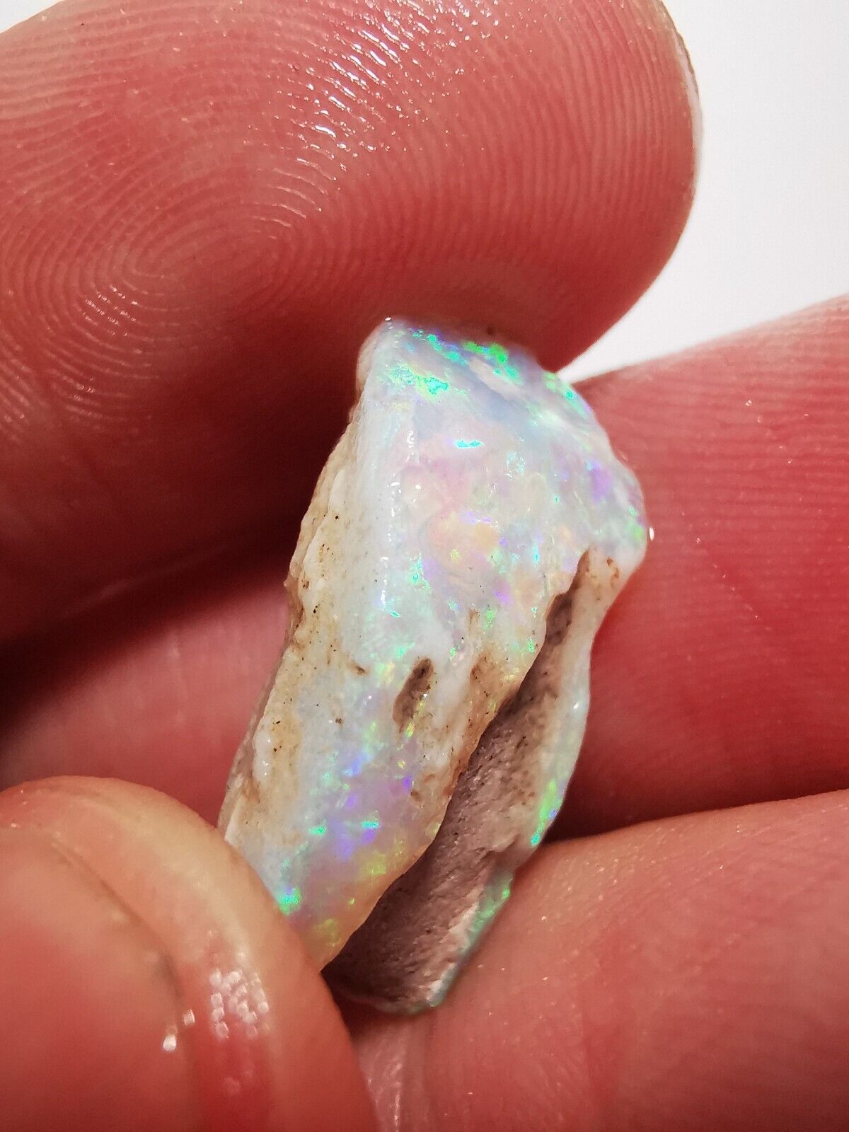 Coober Pedy Opal rough pipe 7.4ct with Beautiful Colour B1