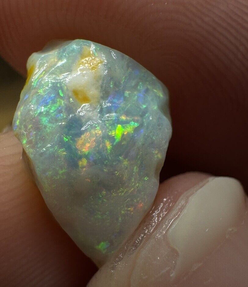 3.3 Carats Solid Rough Coober Pedy Opal Piece with Beautiful Colour B1