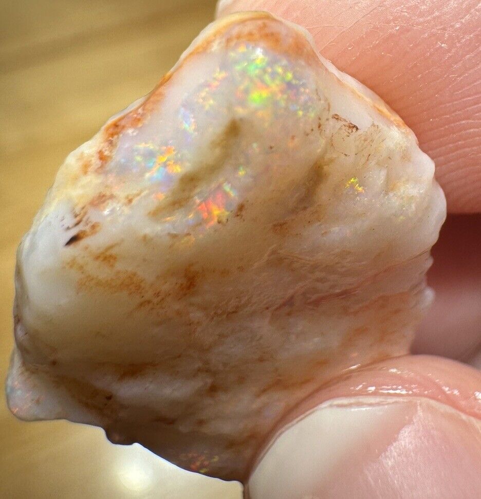 11.5 Carats Solid Rough Coober Pedy Opal Piece with Beautiful Colour B1 shell