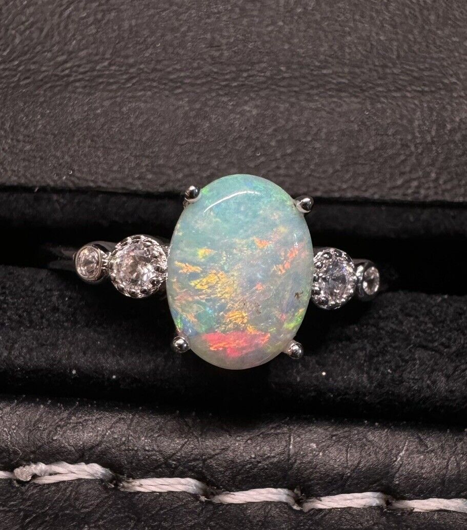 Ring $180 Opal Piece with Beautiful Colour C1-2208