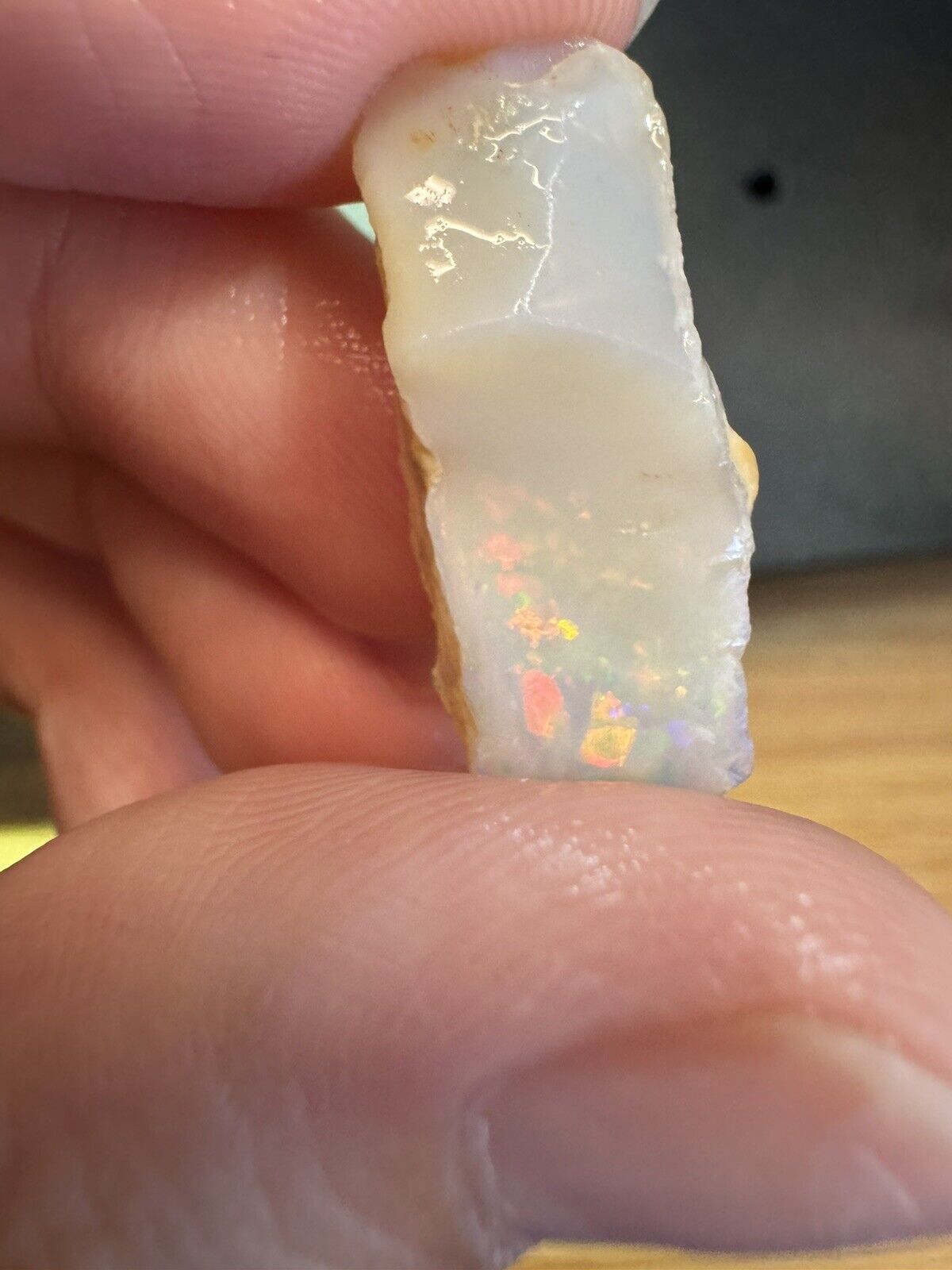 8.8 Carats Solid Rough Coober Pedy Opal Piece with Beautiful Colour