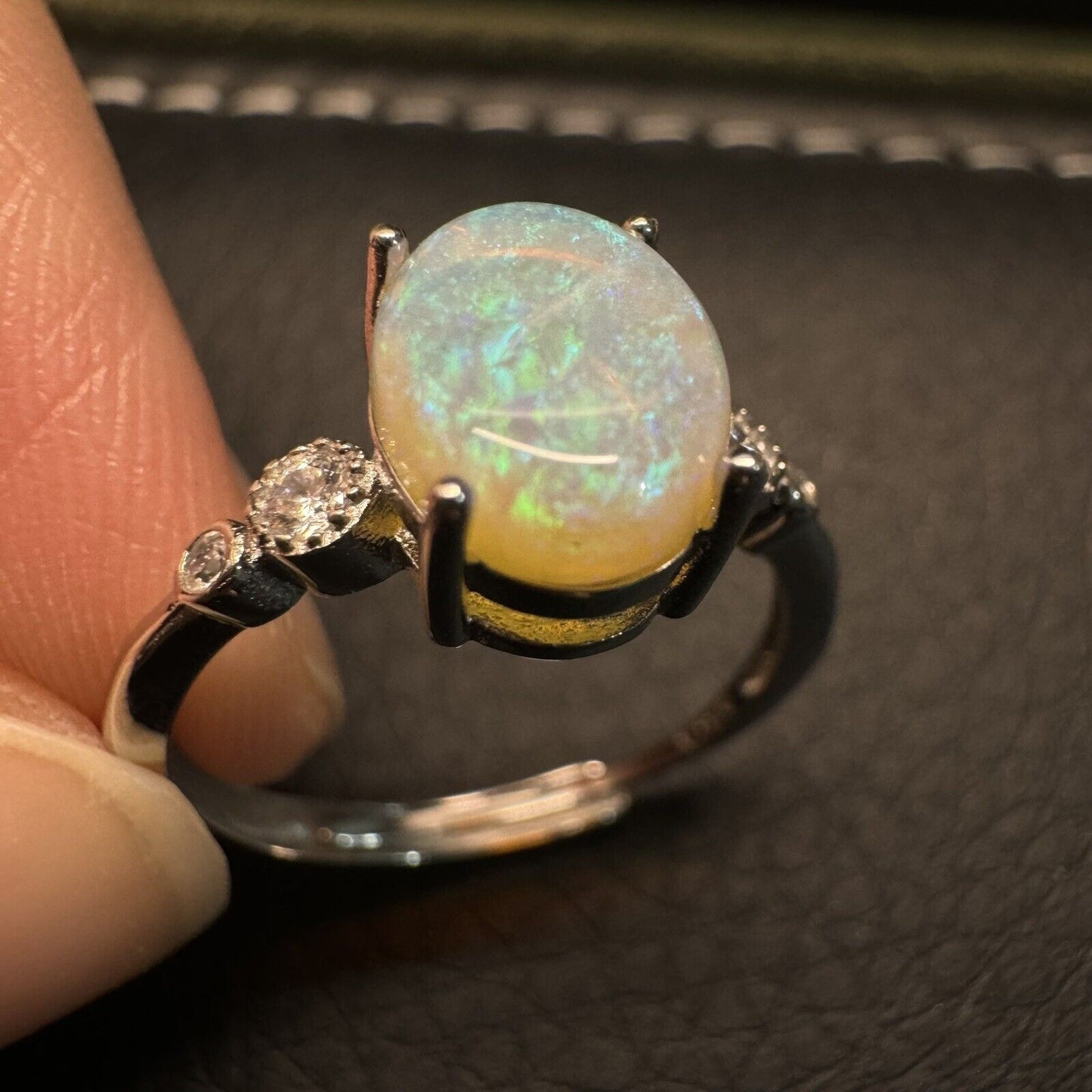Ring $180 Opal Piece with Beautiful Colour C1-2213