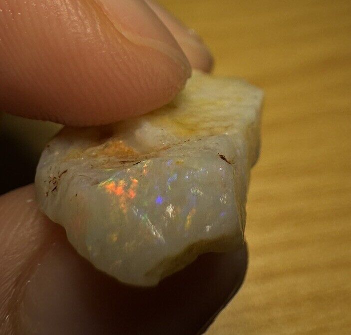 9.6 Carats Solid Rough Coober Pedy Opal Piece with Beautiful Colour B1