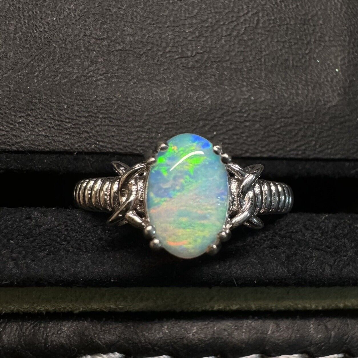 Ring $180 Opal Piece with Beautiful Colour C1-2207