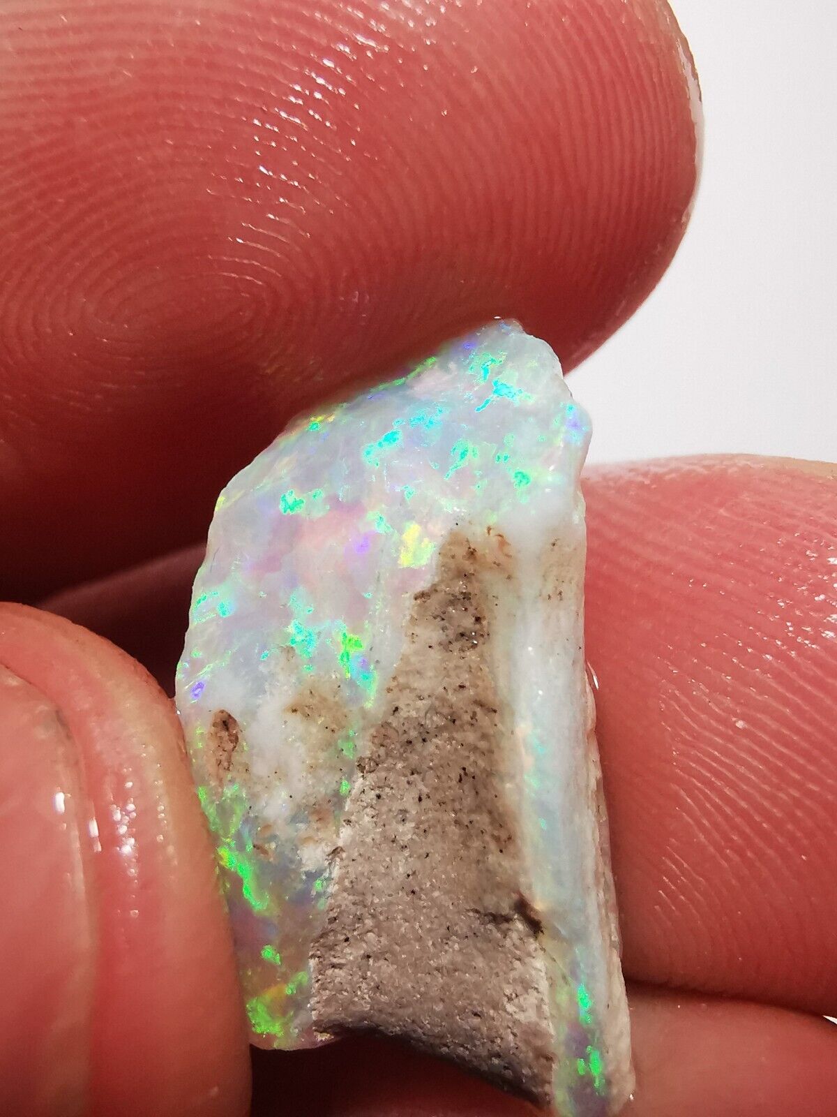 Coober Pedy Opal rough pipe 7.4ct with Beautiful Colour B1