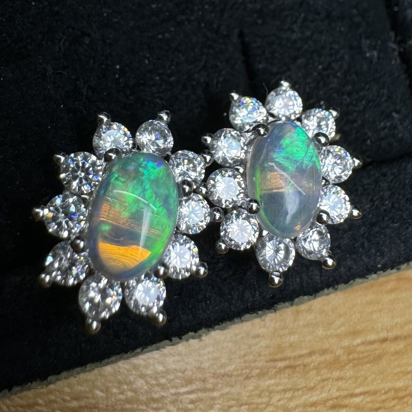 Opal Earstuds One Pair From Australia No.1