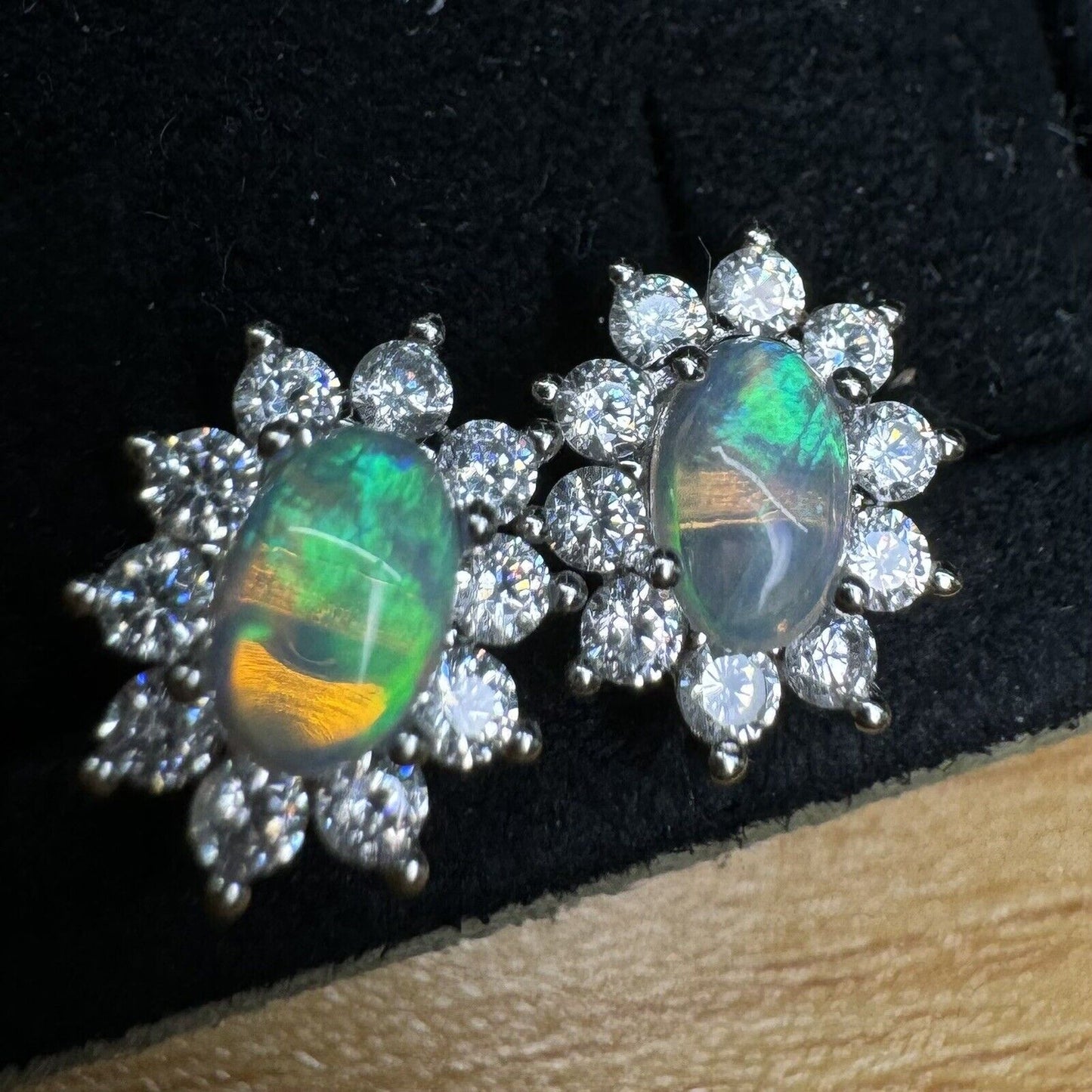 Opal Earstuds One Pair From Australia No.1