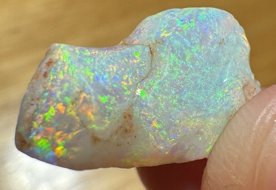 5.3 Carats Solid Rough Coober Pedy Opal Piece with Beautiful Colour B1