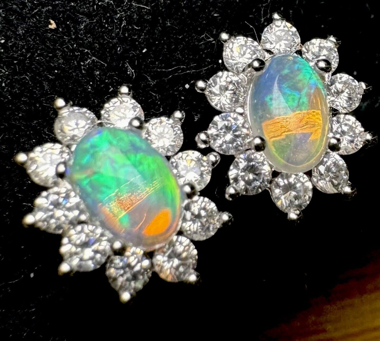 Opal Earstuds One Pair From Australia No.1