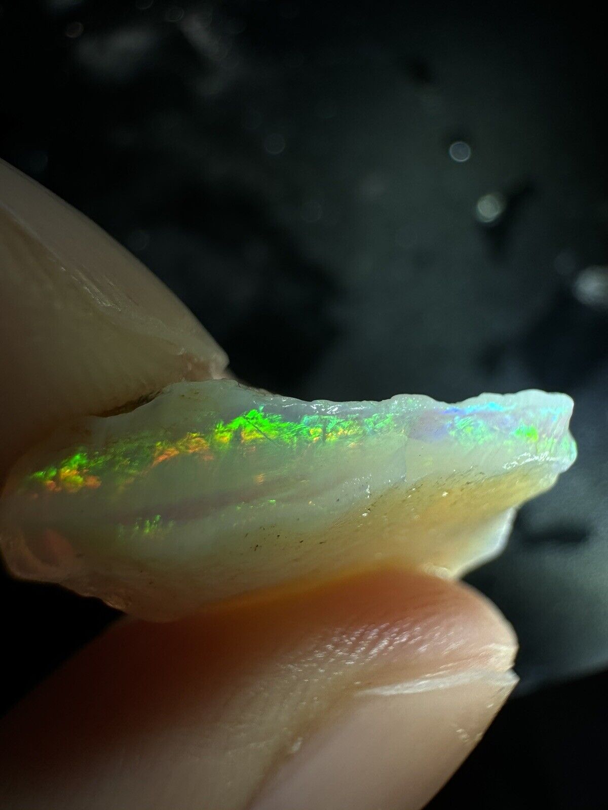 6.6 Carats Solid Rough Coober Pedy Opal Piece with Beautiful Colour B1