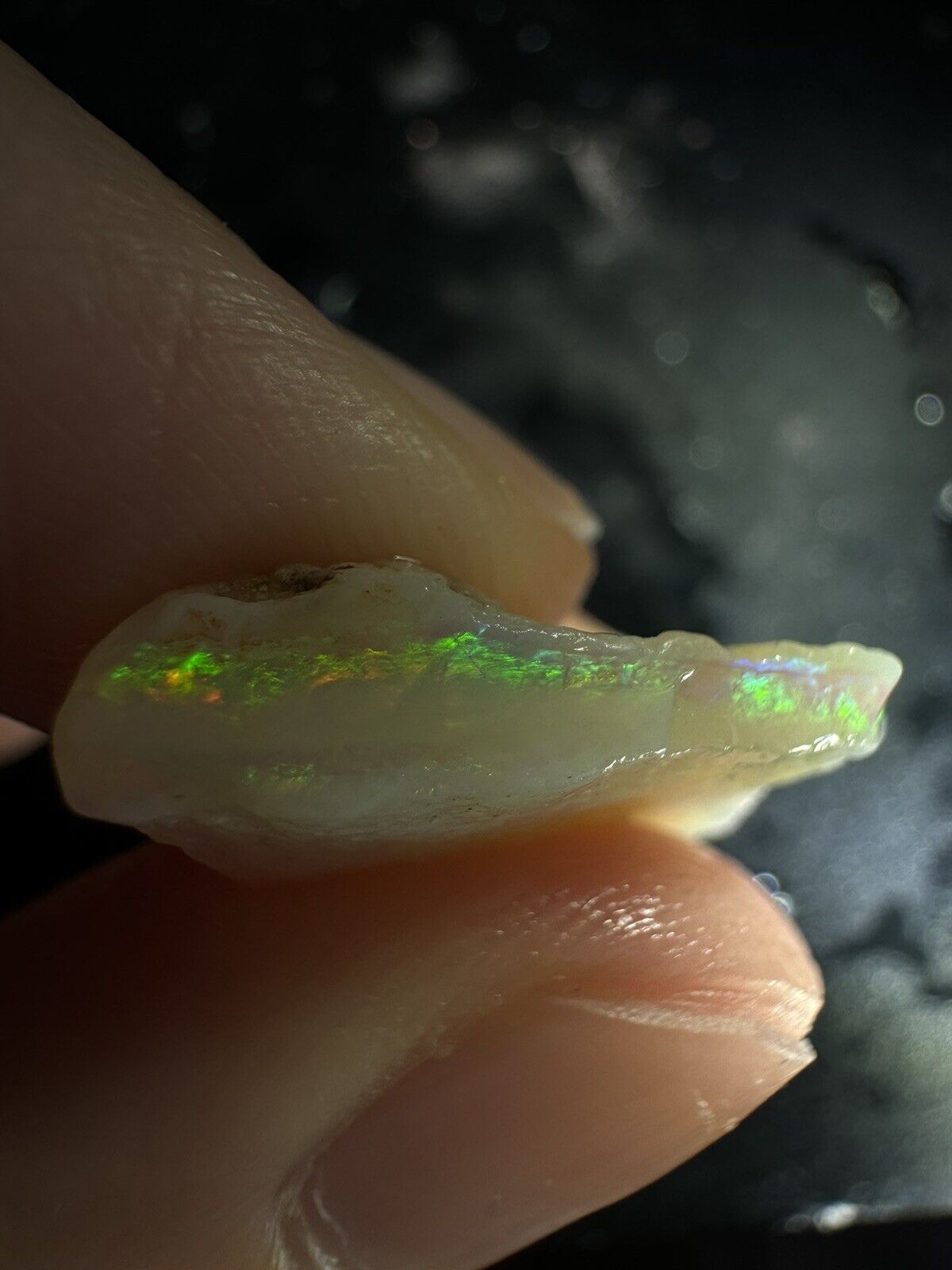 6.6 Carats Solid Rough Coober Pedy Opal Piece with Beautiful Colour B1
