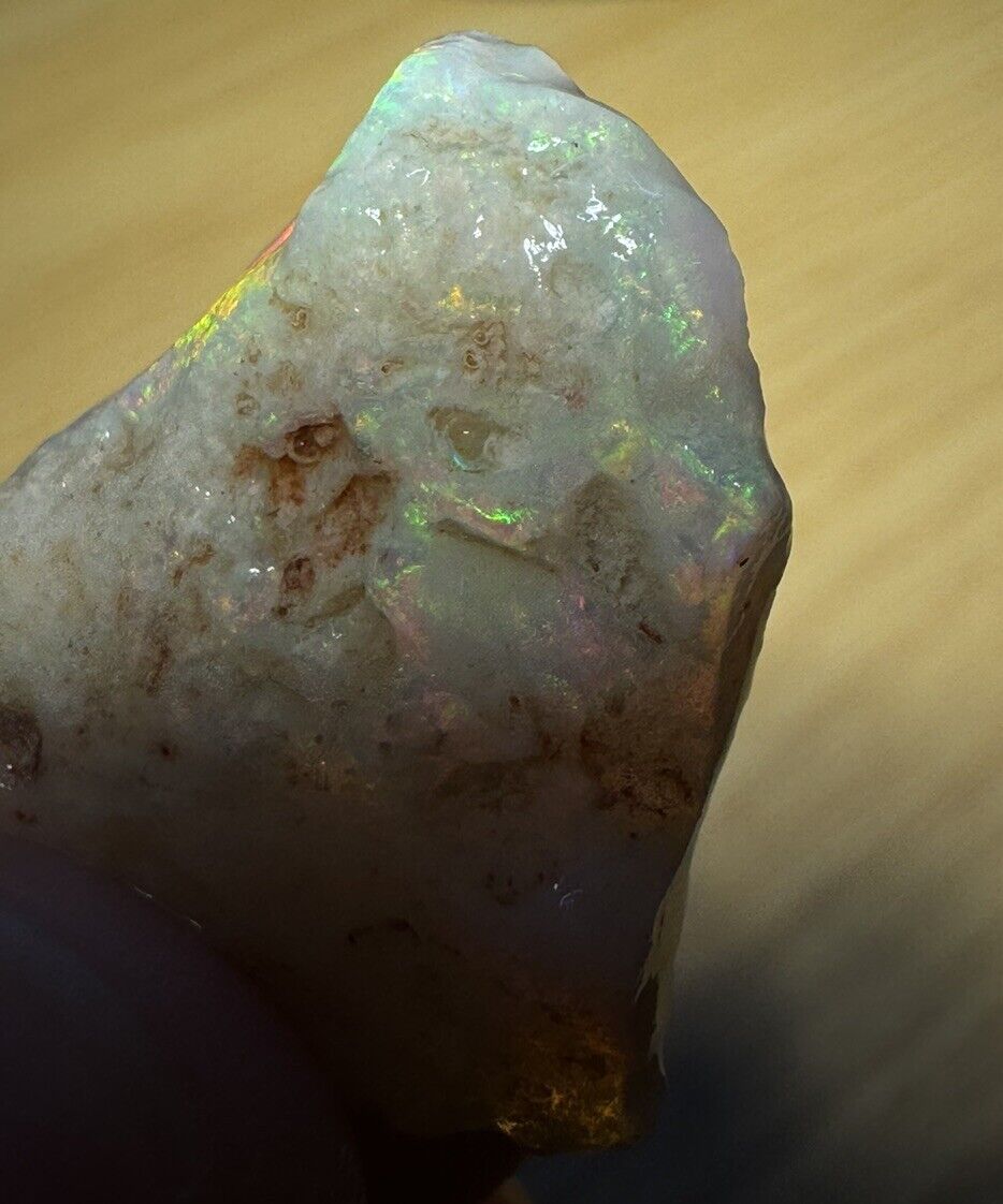12.5 Carats Solid Rough Coober Pedy Opal Piece with Beautiful Colour B1