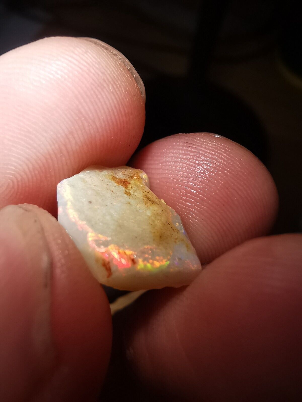 5.2Carats Solid Rough Coober Pedy Opal Piece with Beautiful Colour