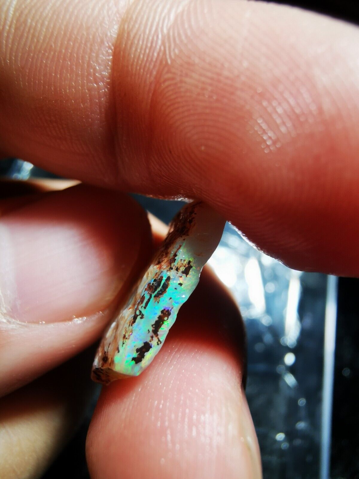 7.3 Carats Solid Rough Coober Pedy Opal Piece with Beautiful Colour