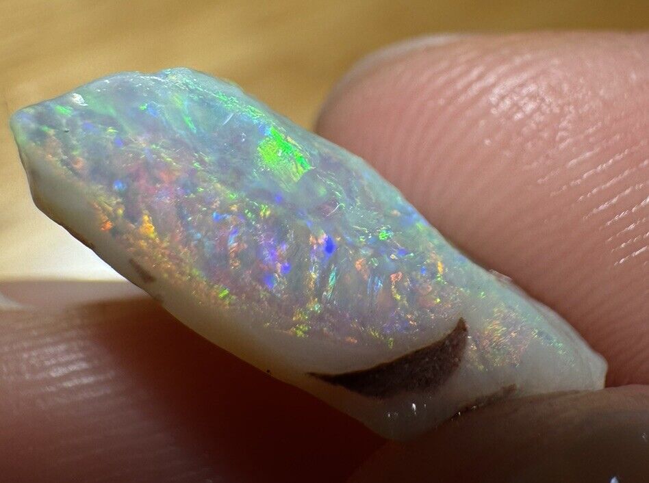 5.3 Carats Solid Rough Coober Pedy Opal Piece with Beautiful Colour B1