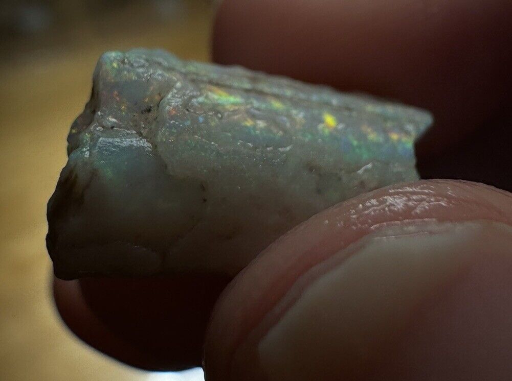 6.6 Carats Solid Rough Coober Pedy Opal Piece with Beautiful Colour B1