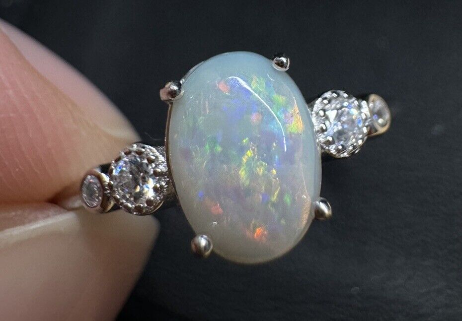 Ring $180 Opal Piece with Beautiful Colour C1-2203