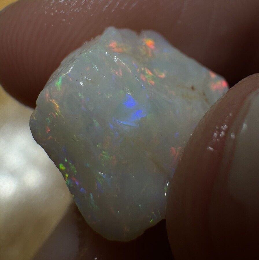 5.6 Carats Solid Rough Coober Pedy Opal Piece with Beautiful Colour B1 shell