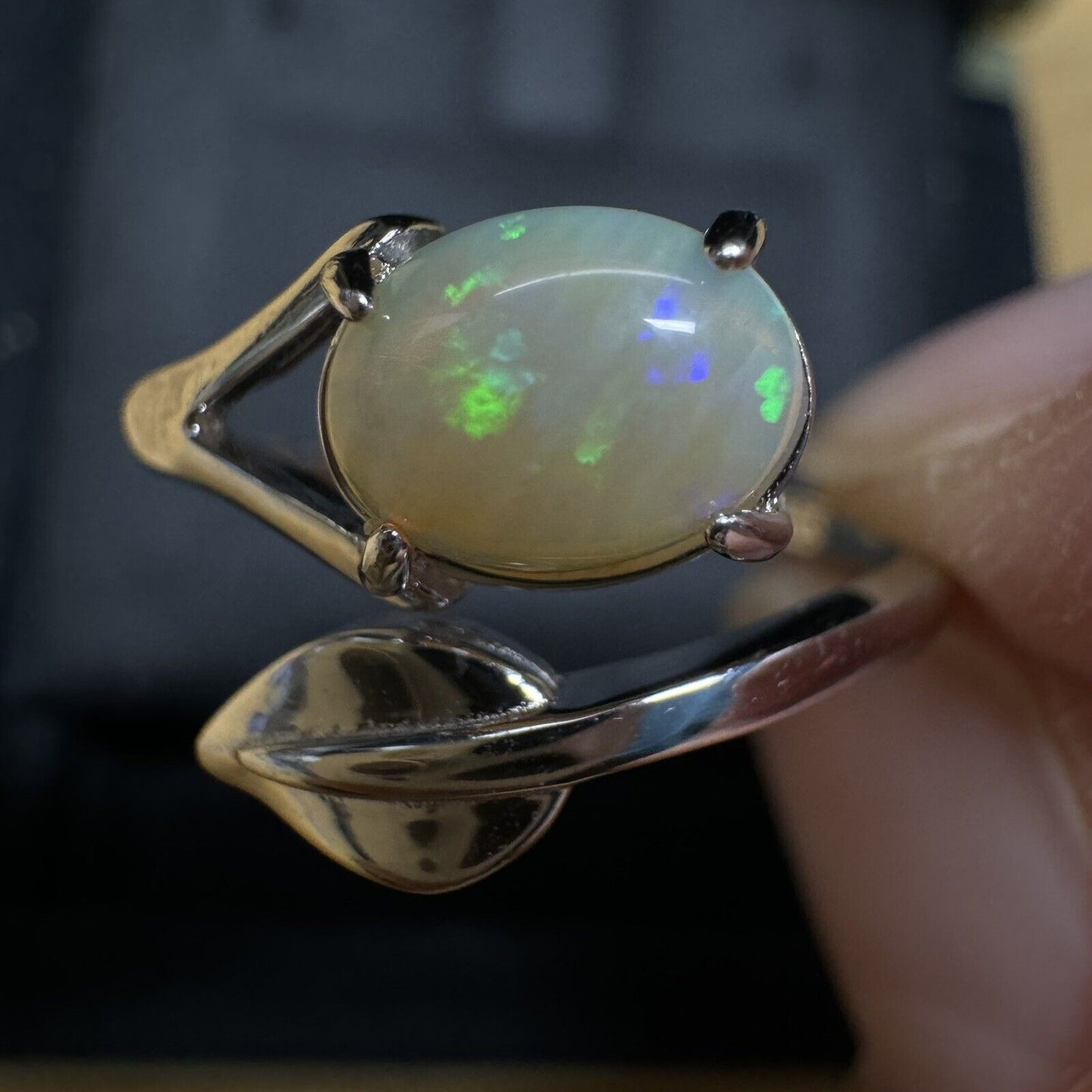 Ring $180 Opal Piece with Beautiful Colour C1-2212