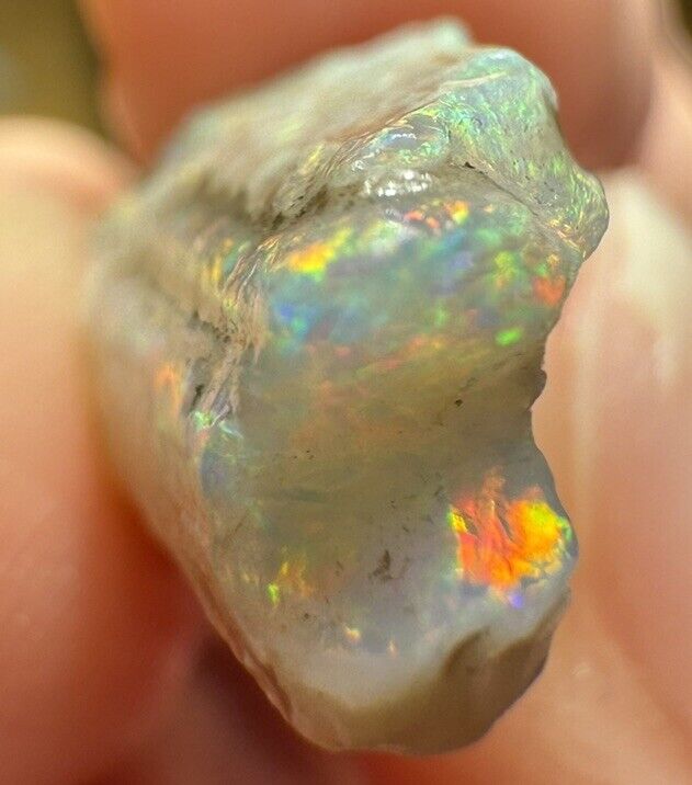 6.6 Carats Solid Rough Coober Pedy Opal Piece with Beautiful Colour B1