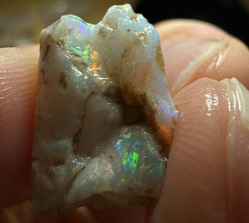 6.6 Carats Solid Rough Coober Pedy Opal Piece with Beautiful Colour B1