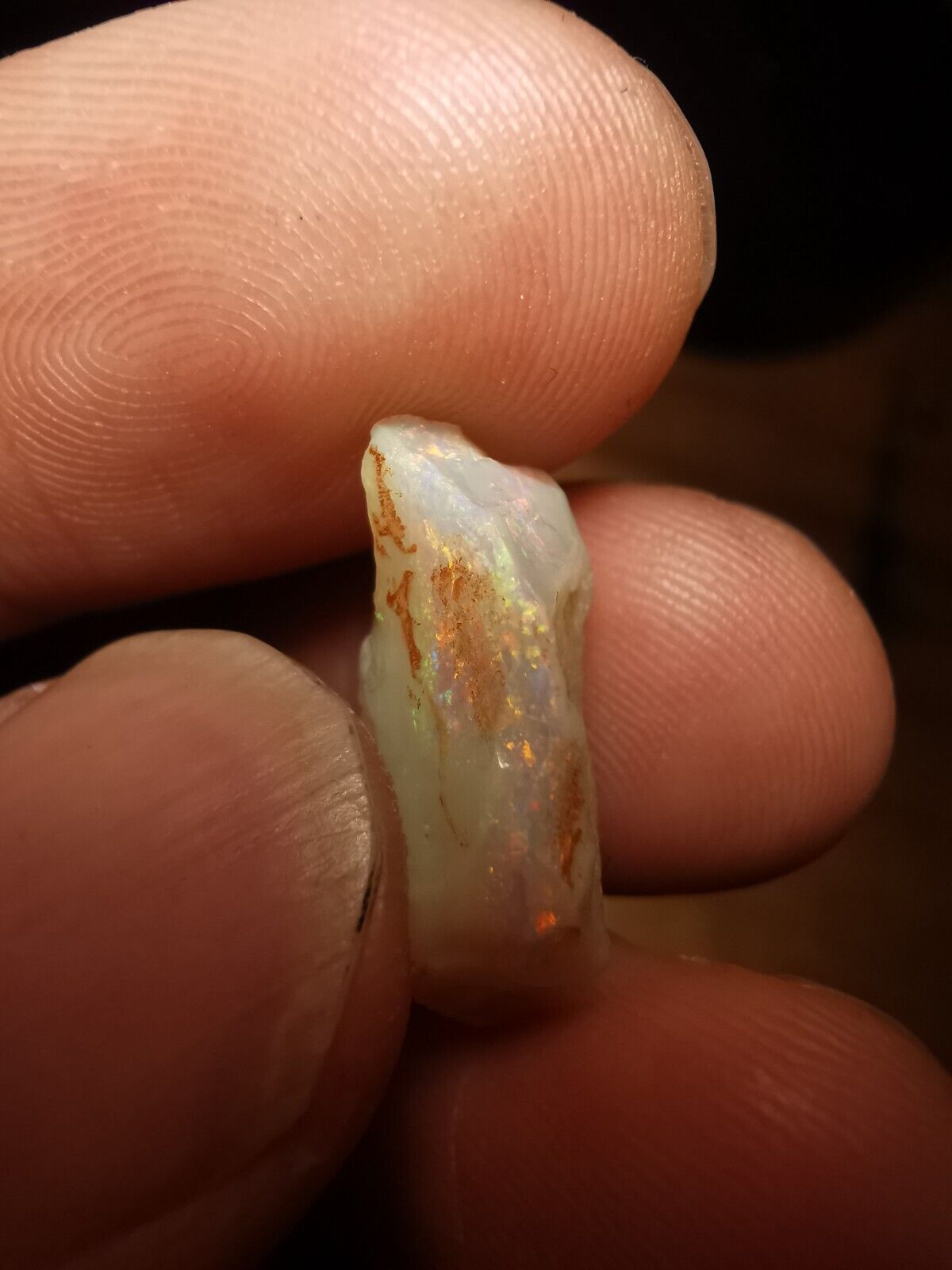 6.8 Carats Solid Rough Coober Pedy Opal Piece with Beautiful Colour