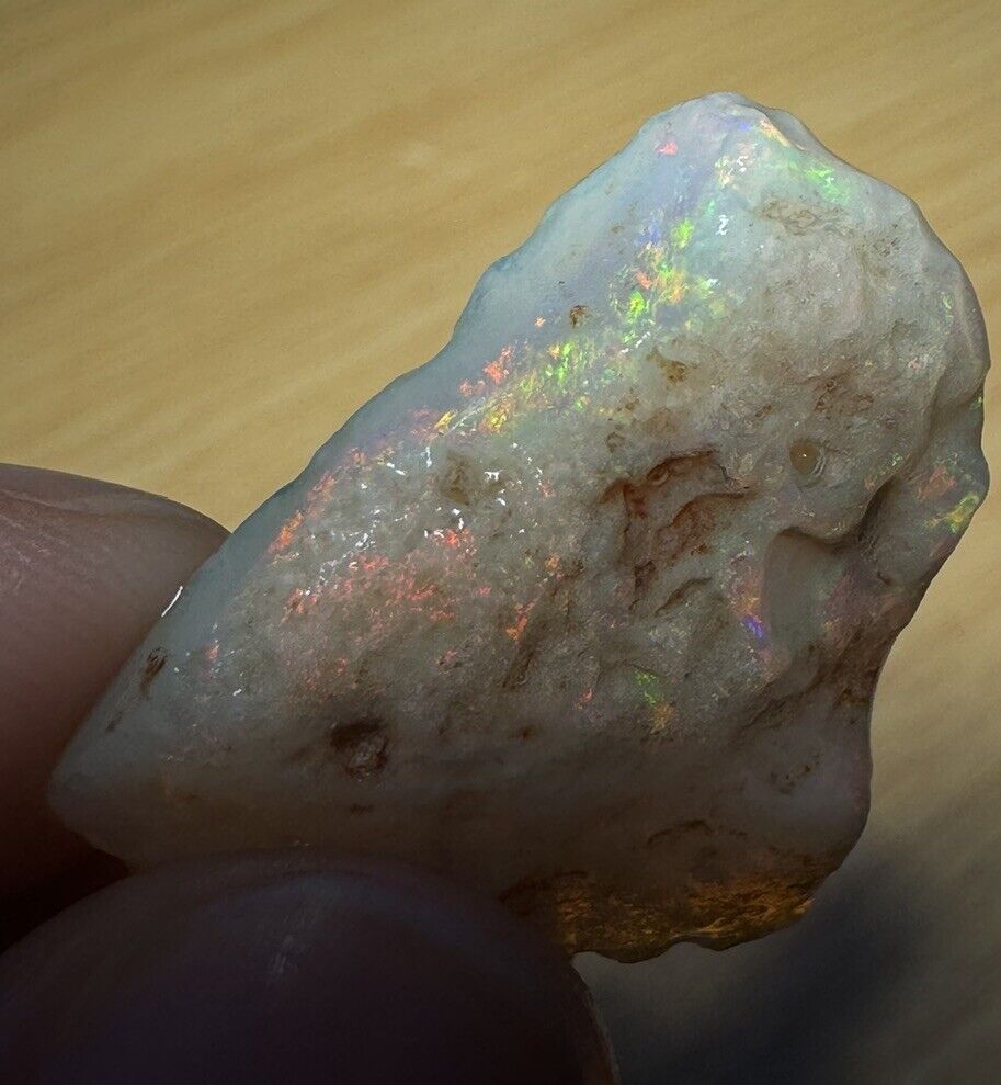 12.5 Carats Solid Rough Coober Pedy Opal Piece with Beautiful Colour B1