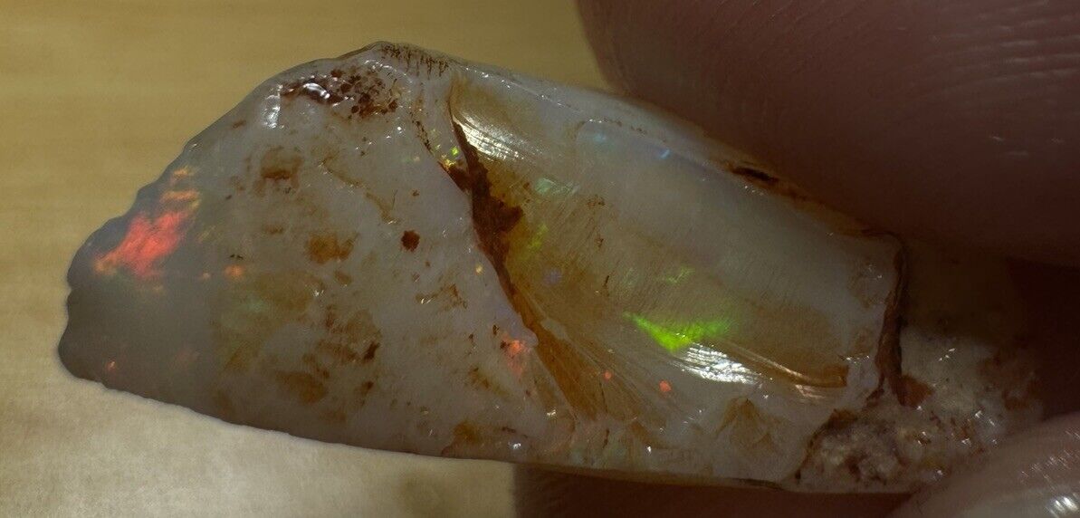5.7 Carats Solid Rough Coober Pedy Opal Piece with Beautiful Colour C1