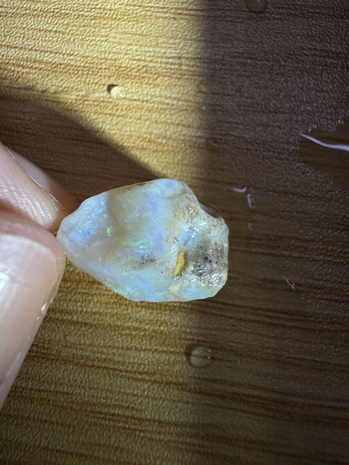 9.65 Carats Solid Rough Coober Pedy Opal Piece with Beautiful Colour B1