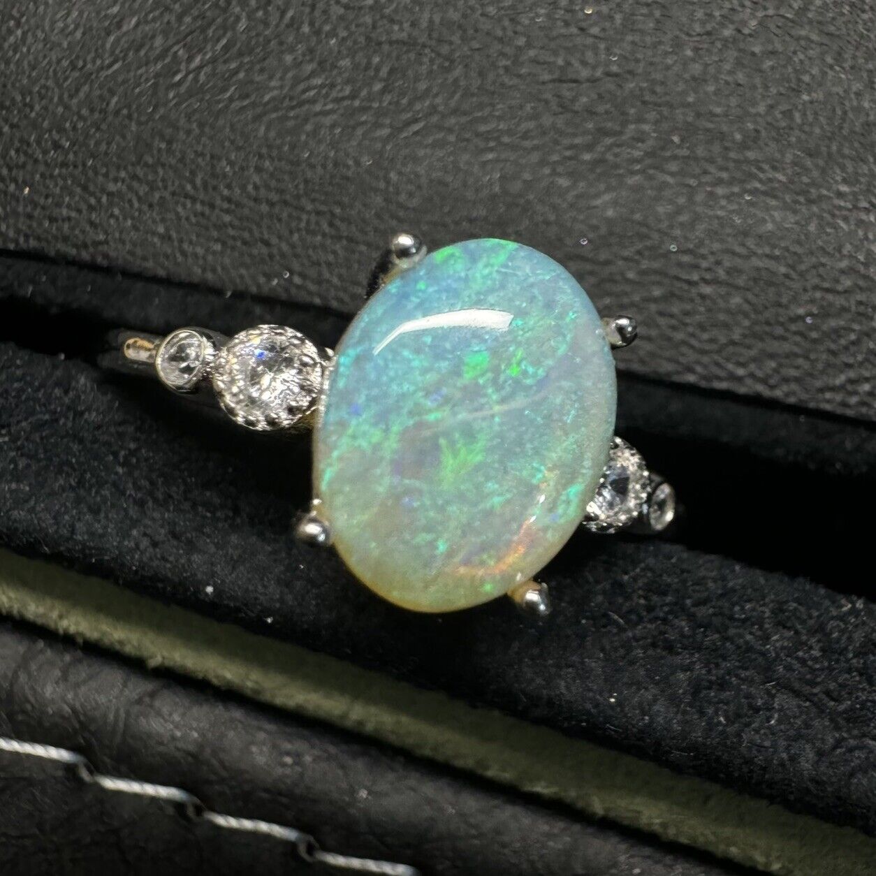 Ring $180 Opal Piece with Beautiful Colour C1-2213