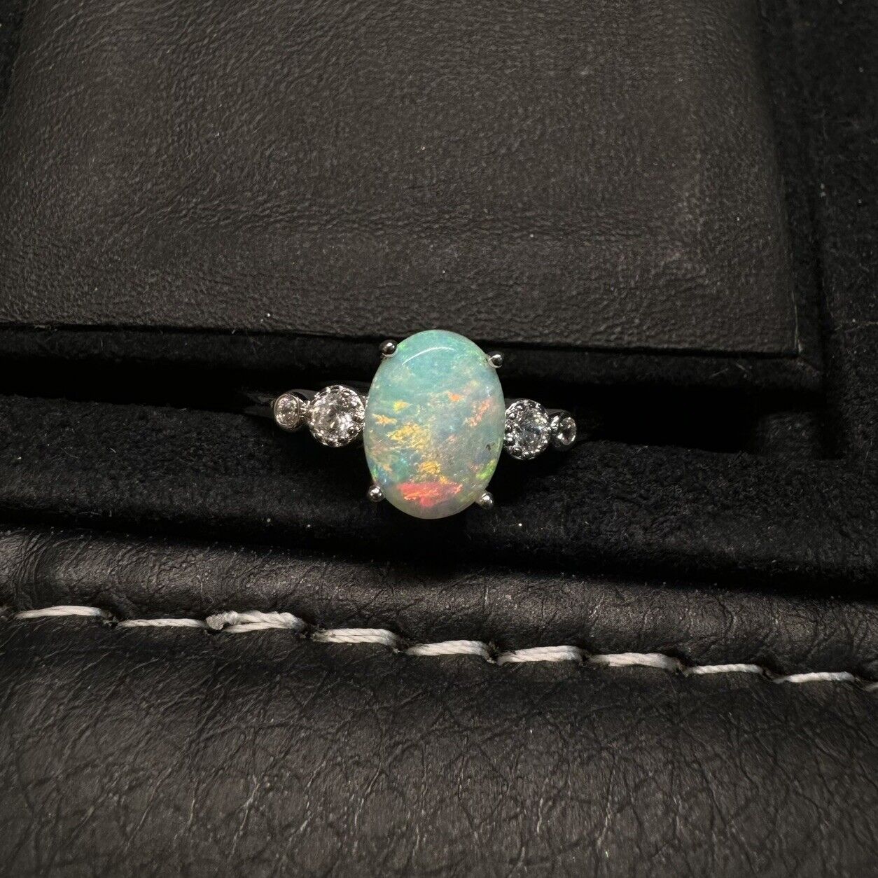 Ring $180 Opal Piece with Beautiful Colour C1-2208
