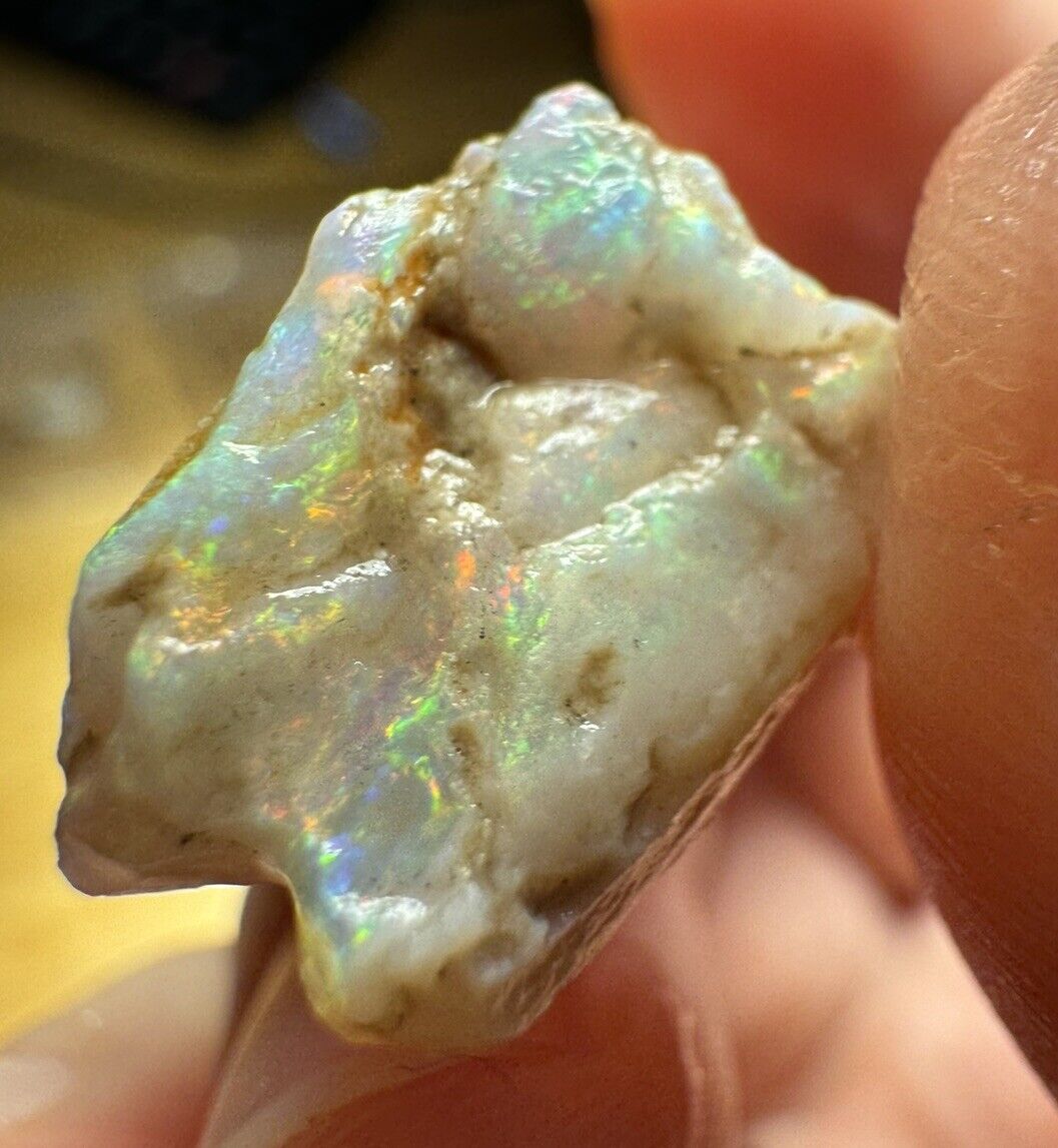 6.6 Carats Solid Rough Coober Pedy Opal Piece with Beautiful Colour B1