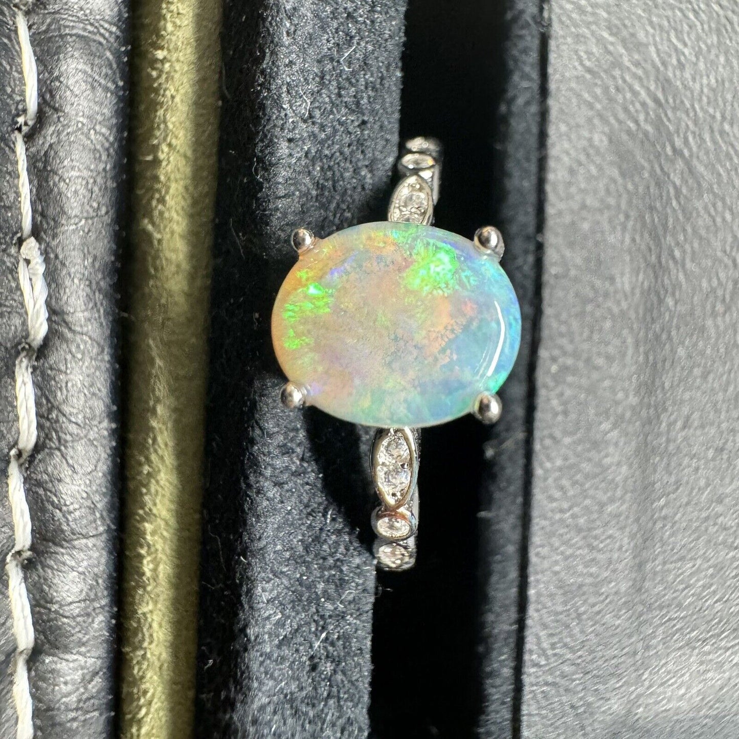 Ring $180 Opal Piece with Beautiful Colour C1-2205