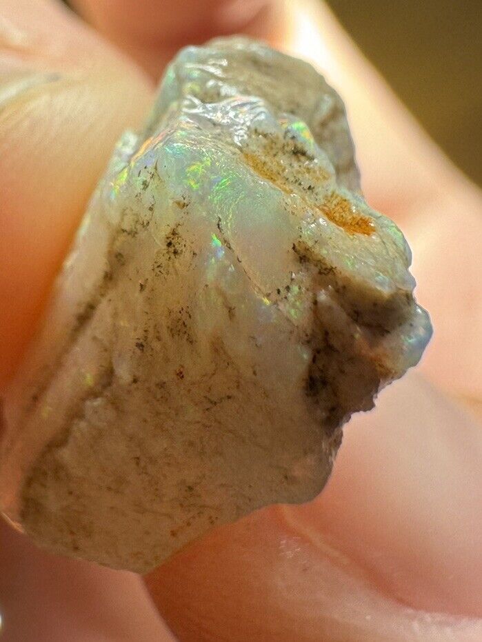 6.6 Carats Solid Rough Coober Pedy Opal Piece with Beautiful Colour B1