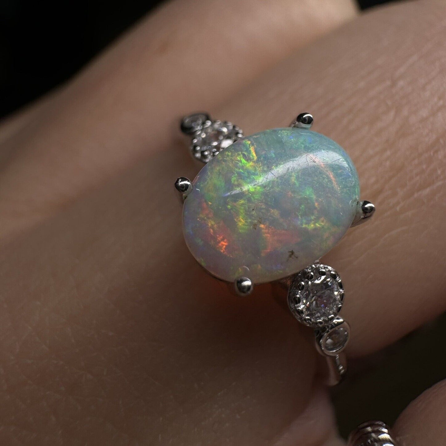 Ring $180 Opal Piece with Beautiful Colour C1-2208
