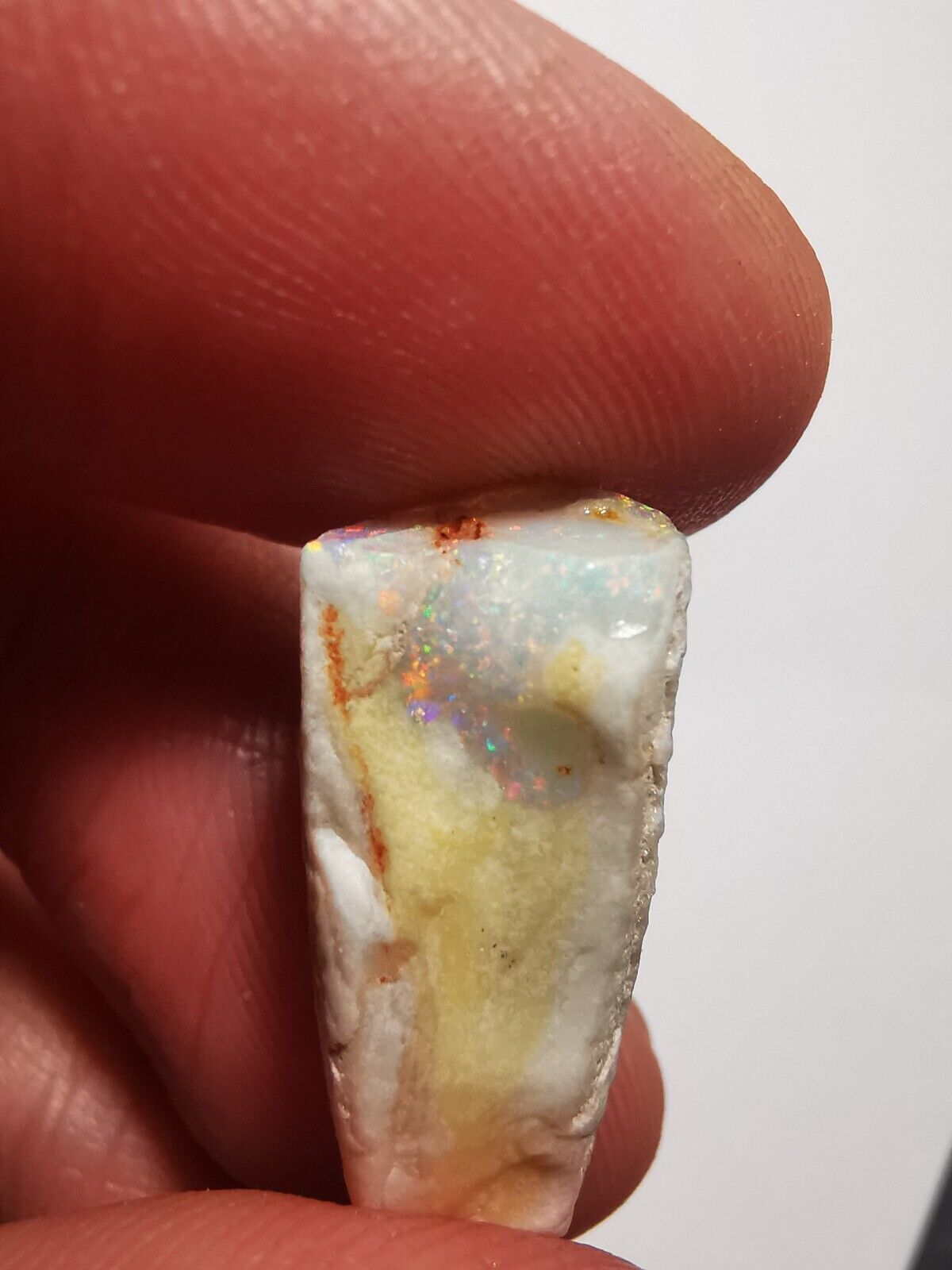 Coober Pedy Opal rough pipe 7.4 ct with Beautiful Colour B1