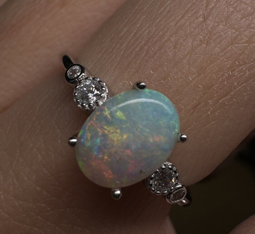 Ring $180 Opal Piece with Beautiful Colour C1-2208