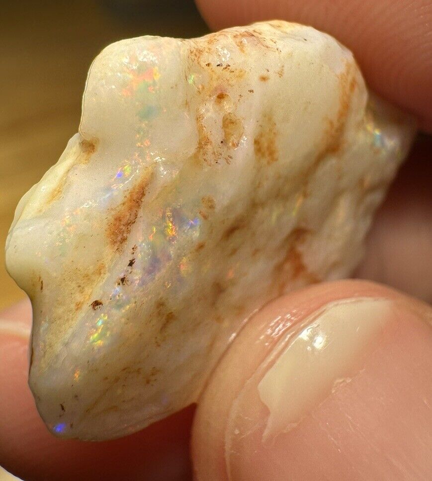 11.5 Carats Solid Rough Coober Pedy Opal Piece with Beautiful Colour B1 shell