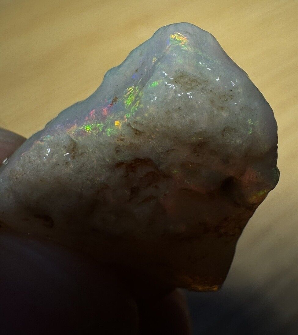 12.5 Carats Solid Rough Coober Pedy Opal Piece with Beautiful Colour B1