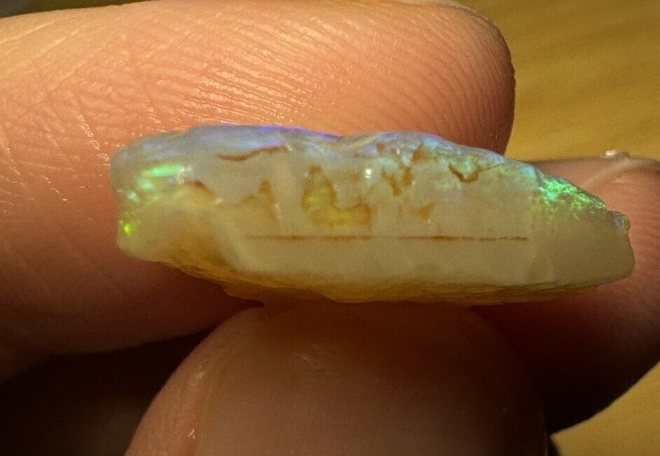 5.9 Carats Solid Rough Coober Pedy Opal Piece with Beautiful Colour B1