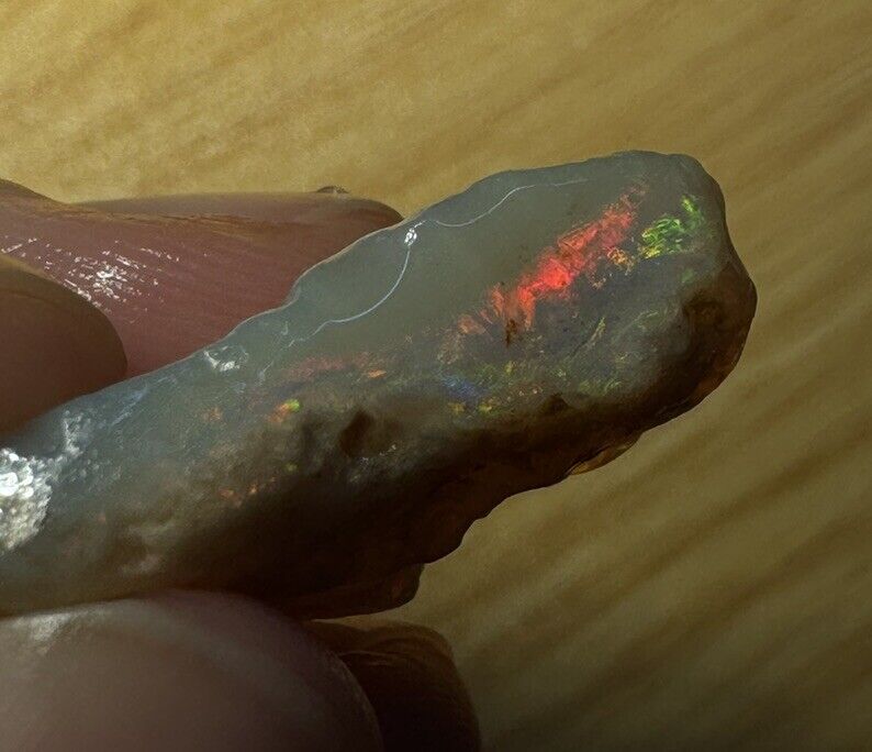 12.5 Carats Solid Rough Coober Pedy Opal Piece with Beautiful Colour B1