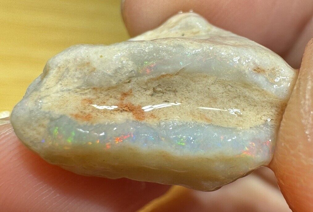 12.6 Carats Solid Rough Coober Pedy Opal Piece with Beautiful Colour C1