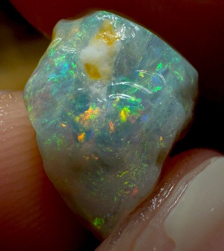3.3 Carats Solid Rough Coober Pedy Opal Piece with Beautiful Colour B1